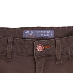 Ariat Womens Rebar Straight Leg Work Pants‎ 30x28.5 Brown Utility Canvas Flawed